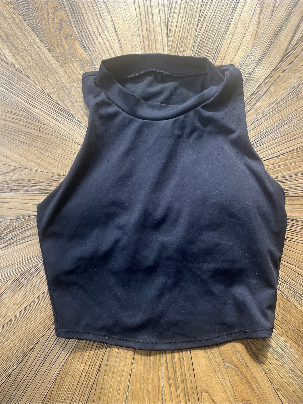 Black High-Neck Women's Crop workout Top
